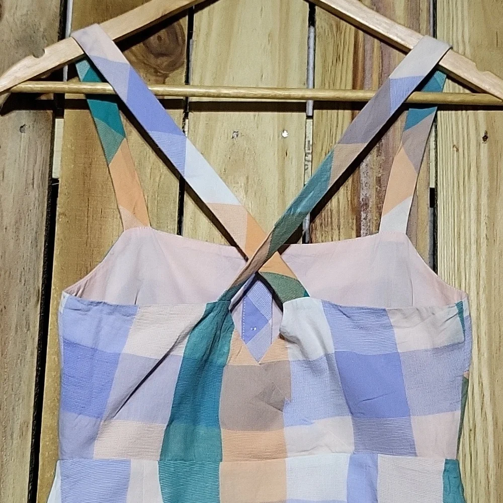 Madewell Rainbow Plaid Button Dress - Picture 4 of 6